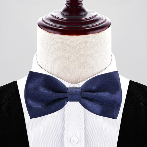 Men's solid color red glossy bow tie English style with bow