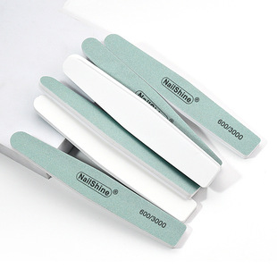 Nailshine green and white diamond-shaped polishing strip coarse grinding fine polishing silver strip polishing strip silver stick nail file