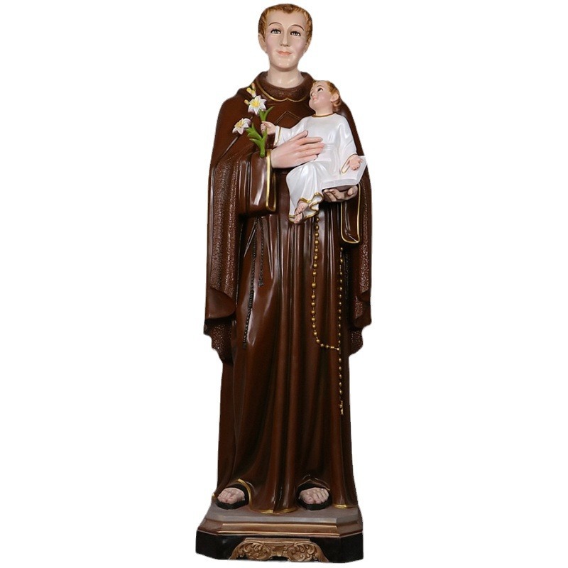 160cm de San Antonio San Antonio adornos escultura de vidrio de fibra de vidrio decoración de la iglesia