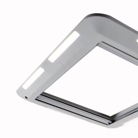 MD-TC RV techo solar de aleación de aluminio marco exterior ABS integrado de moldeo marco interior doble tapa de cristal acrílico