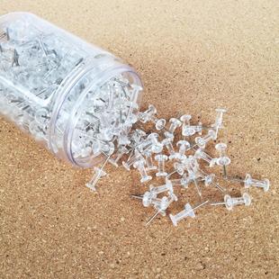 Canned Transparent I-Shaped Nails, Kindergarten Small Thumbtacks, Message Board Cork Board Nails, Art Painting Nails, 300 Pieces