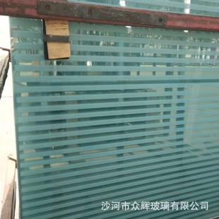 Wholesale frosted glass stripe opaque Matt glass concave oil Jade sand acid etching pickling shutter glass