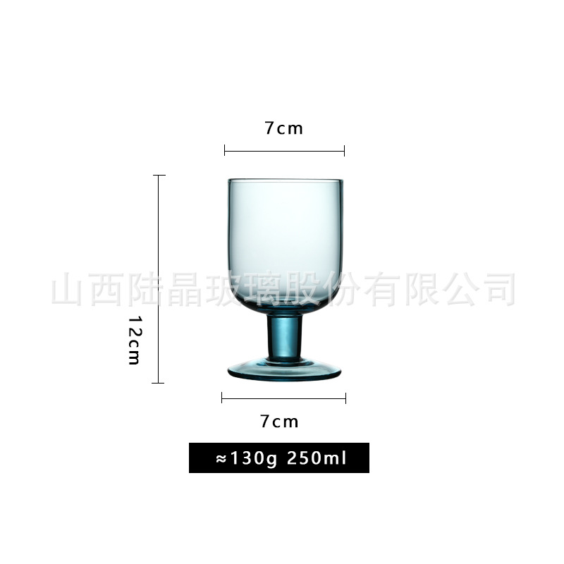 Taza de color recta de vidrio de color recto creativo de mano alta calidad de taza de vino tinto medieval taza de jugo