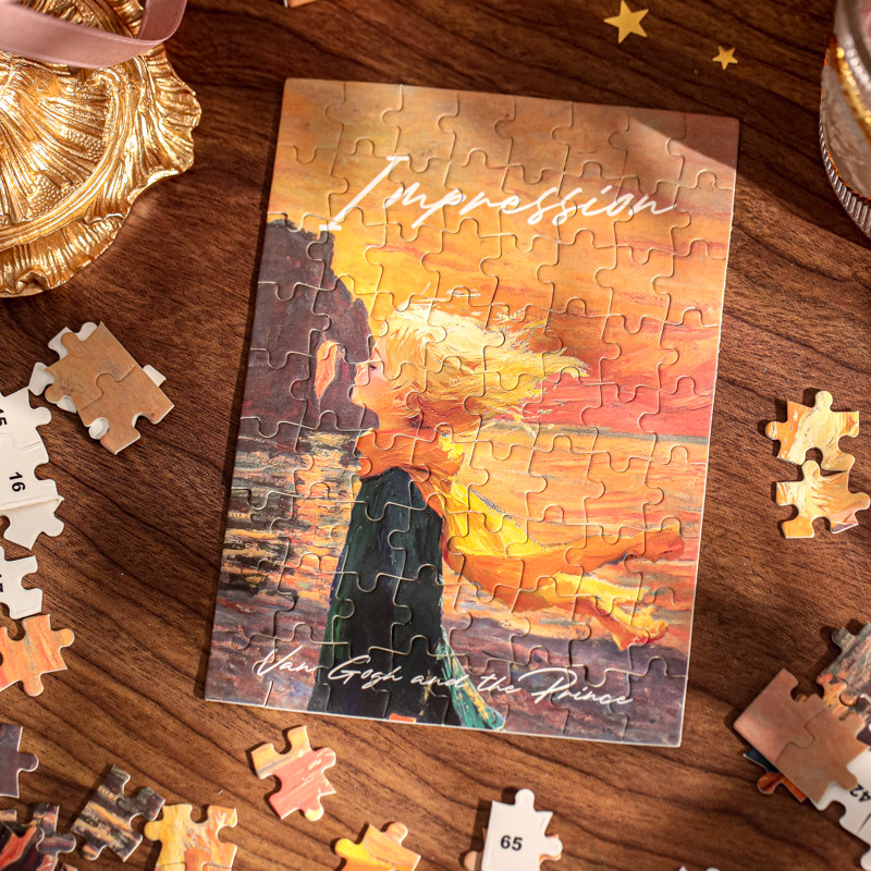 Mr. Paper Mini Puzzle Star Dream Art Museum Series Rompecabezas de escritorio de bricolaje para estudiantes románticos de alto valor