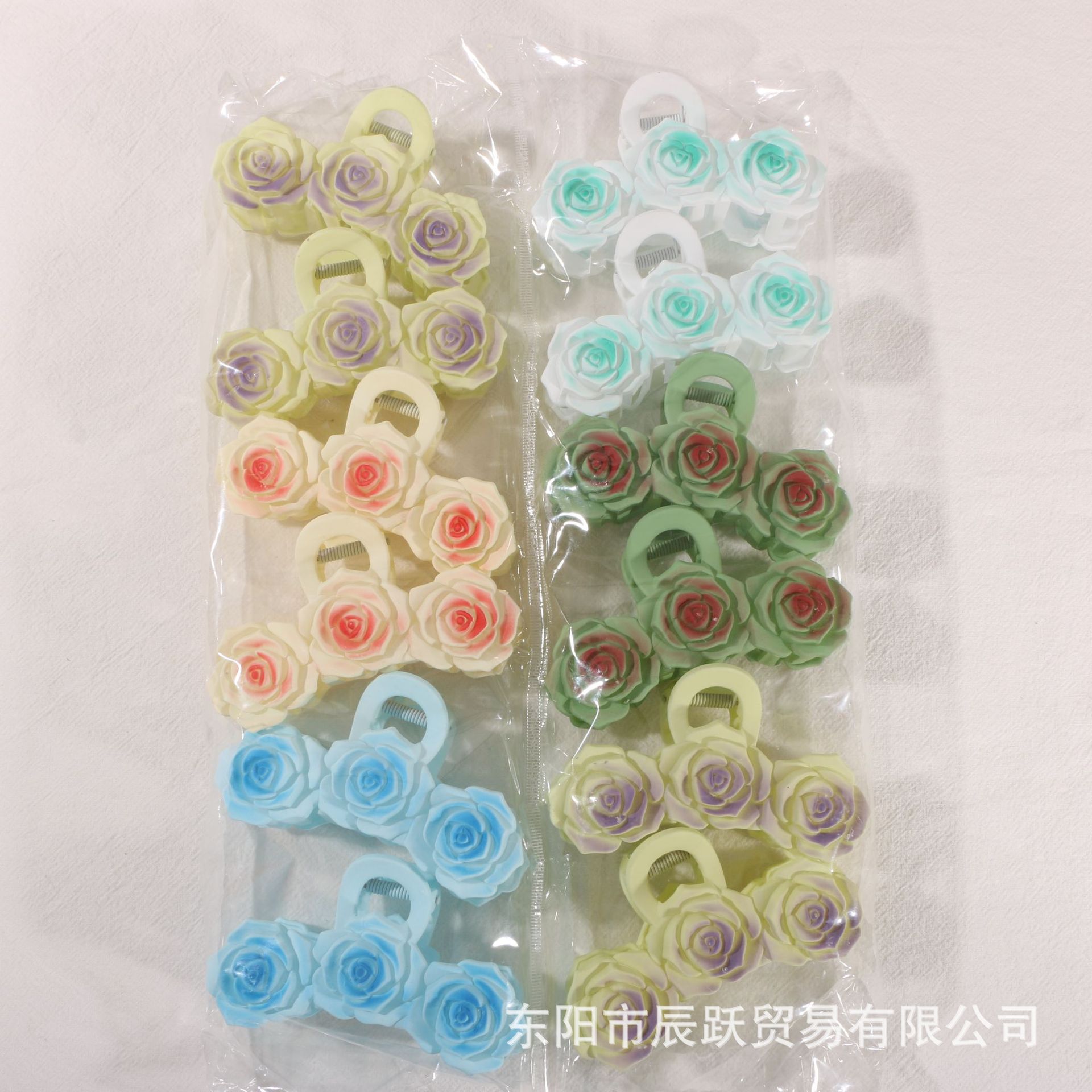 Nuevo color frangipani acrílico pinza para el cabello flor pinza de agarre de alta calidad elegante accesorio para el cabello de mujer pinza de tiburón de agarre lateral