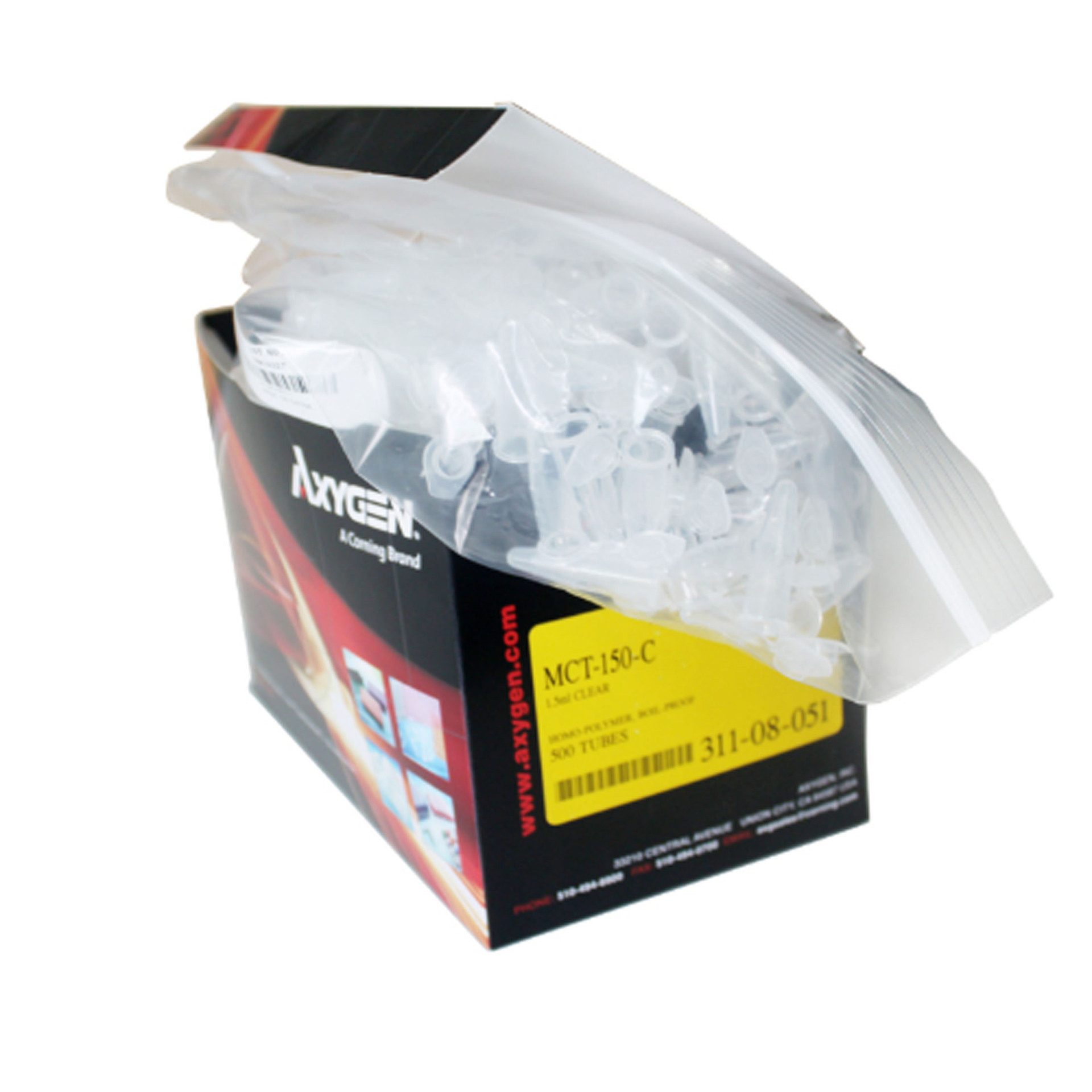 爱思进AXYGEN 1.5ML离心管 MCT-150-C 500支/盒EP管无RNA酶无热源