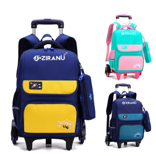 Spring Clearance 30% off Elementary School Girls' Trolley Schoolbag 3-6 Boys' Lightweight Burden-Reducing Spine-Protecting Backpack Portable