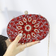 2025跨境向日菱镇钻晚宴包爆款女士现货旗袍礼服晚装手提包Clutch