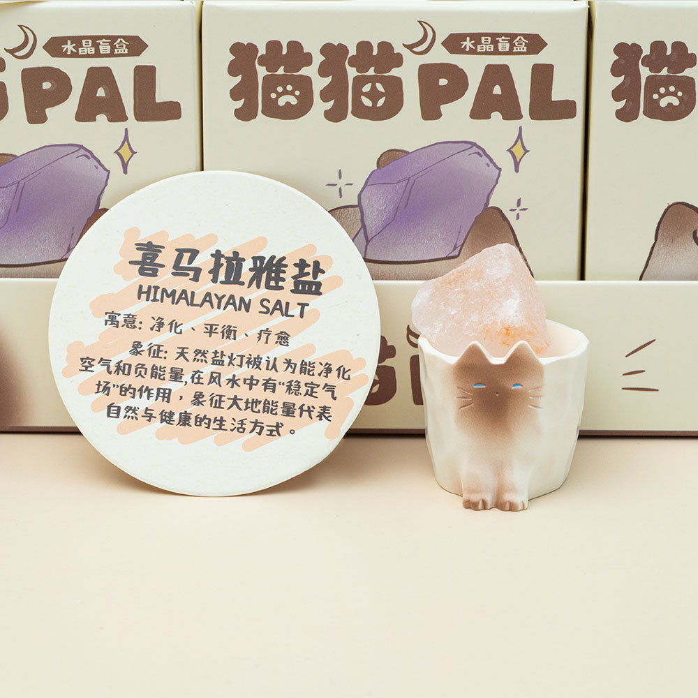 정품 Xiaohongshu 인기 고양이 PAI 동물 귀여운 크리 에이 티브 데스크탑 장식품 장식 선물 크리스탈 블라인드 박스