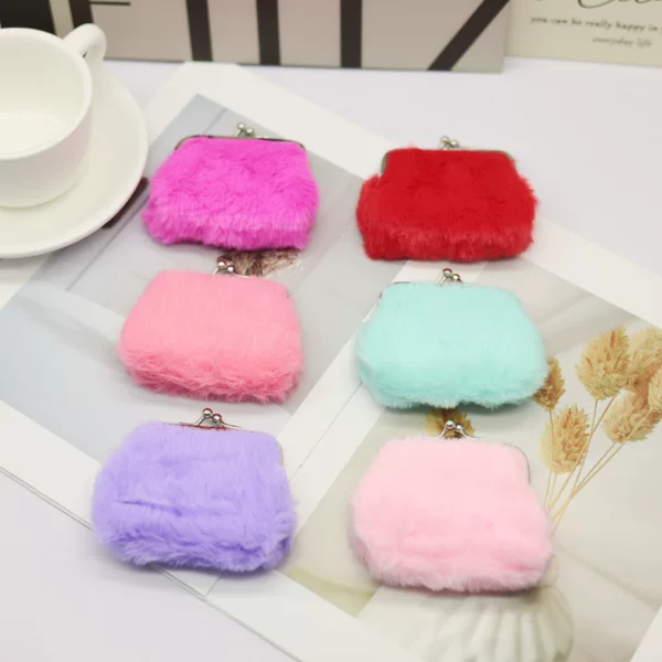New Mao Mao change bag buckle bag mini plush change wallet clip bag hand small wallet cross-border foreign trade manufacturers