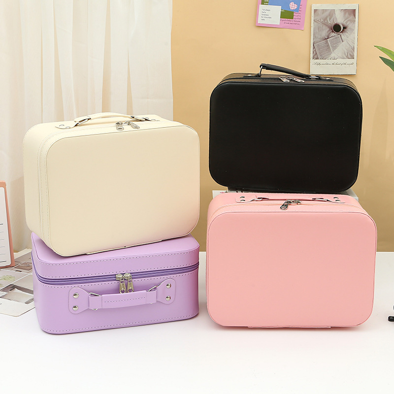 Solid Color Picture-Free Cosmetic Bag, High-End Simple Cosmetic Case, Large-Capacity Portable Cosmetic Case, Souvenir Leather Box Solid Color Picture-Free Cosmetic Bag, High-End Simple Cosmetic Case, Large-Capacity Portable Cosmetic Case, Souvenir Leather Box