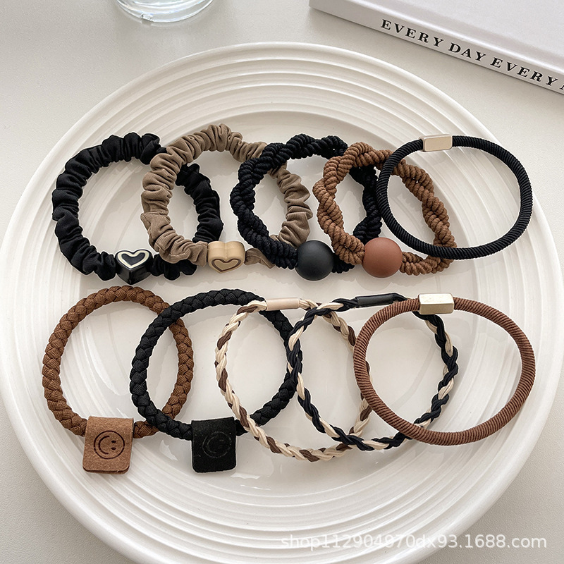 2025 nuevo estilo simple cabello de moda de alta elasticidad correa de correa de cabello multifuncional cubierta de cuero durable cabello bola adornamiento para el cabello