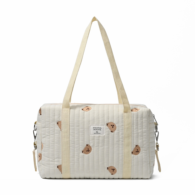 Bolso de momia japonés y coreano versión horizontal bolsa de gran capacidad para madre y bebé bolsa floral portátil fuera del hombro bolsa crossbody ligera