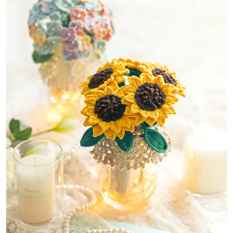 苏苏姐家锦绣花灯制作礼物diy钩针编织钩花向日葵毛线团材料包