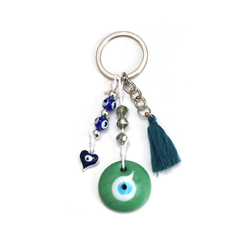 27g Weight Bag Pendant, Keychain Classification 1 Piece Quantity Casual, Daily Occasion Glass Material Devil's Eye Pattern Unisex Gender Retro Style Retro Devil's Eye Glass Unisex Bag Pendant Keychain 29
