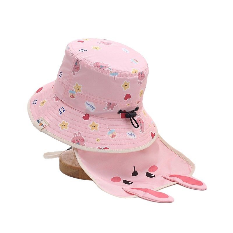 Sombrero de cuello sombrero de pescador para niños y niñas sombrero de sol sombrero de playa sombrero anti-UV sombrero de sol