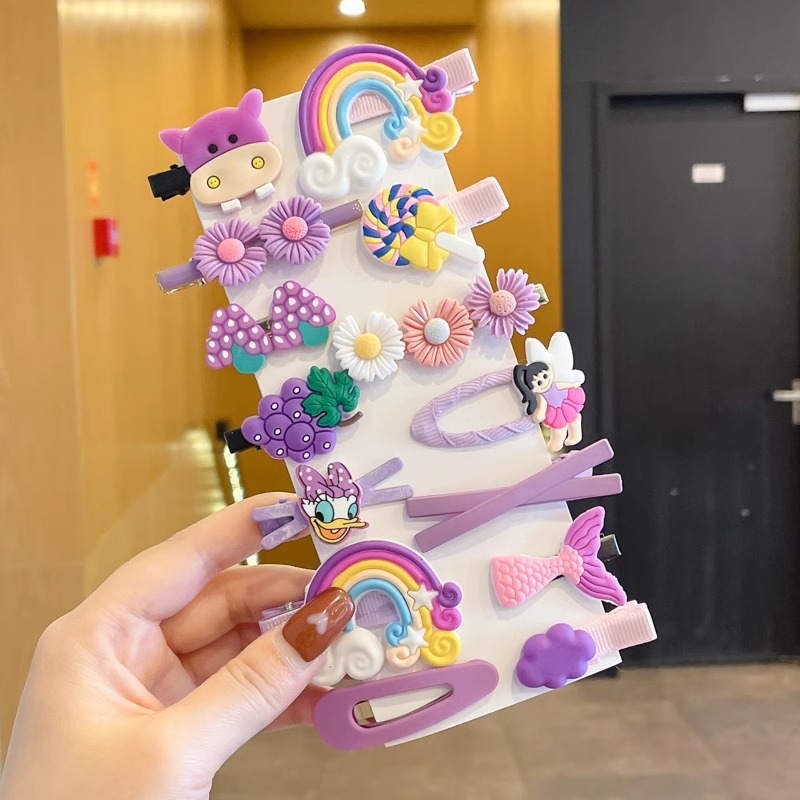 Pinzas para el cabello para bebés, pinzas para el cabello con dibujos animados para niñas, pinzas para el cabello con flequillo lateral, horquillas, accesorios para el cabello para niños