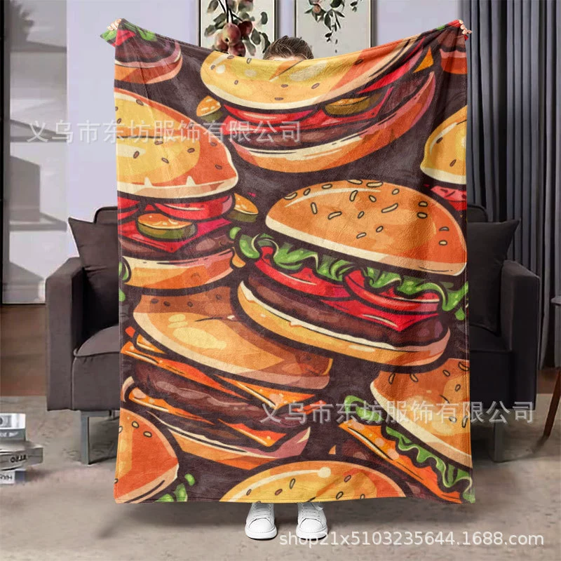 Вкусные гамбургеры креативные узоры для гурманов теплая фланелевая шерсть одеяла современная простота