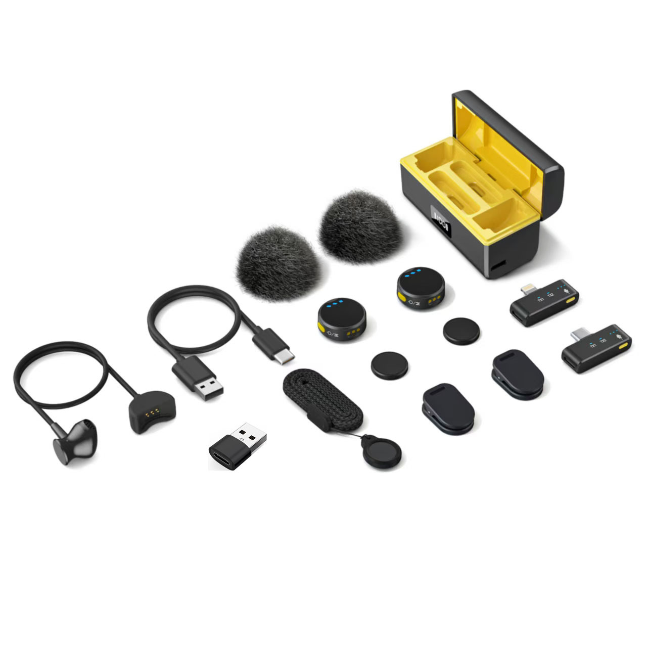 Black and yellow two-drag two standard + family bucket