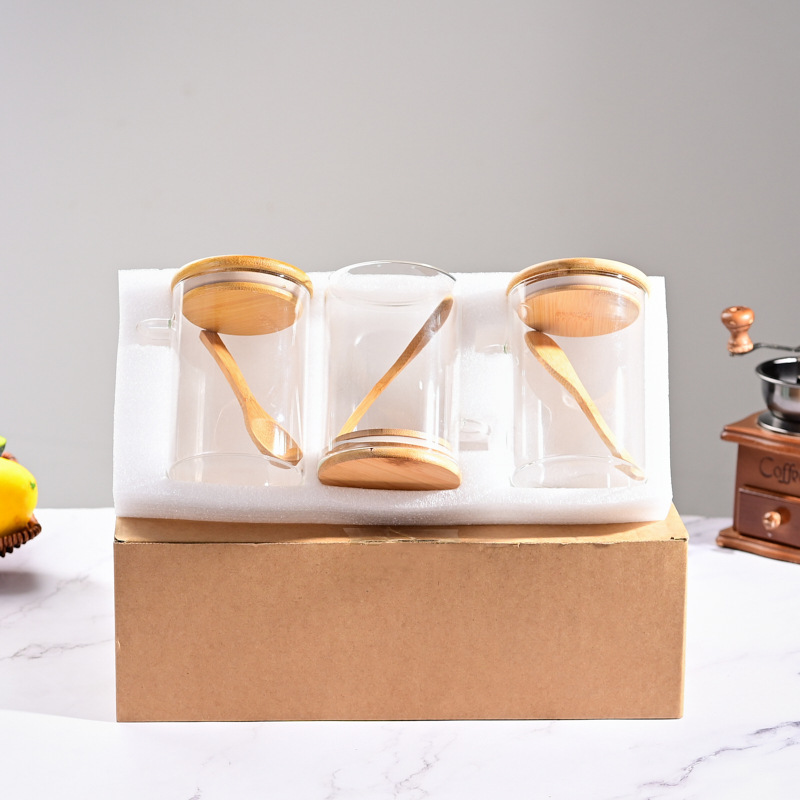 Fabricante de suministro de alta borosilicona de vidrio sellado lata de té recta frutas secas bocadillos almacenamiento de botellas de almacenamiento de dulces