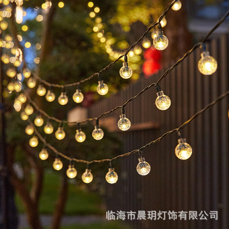 2024 nueva burbuja solar transfronteriza lámpara de lámpara jardín exterior camping lámpara de decoración bola de cristal LED lámpara de color