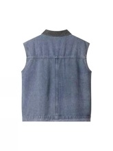 2025复古牛仔马甲男潮流秋季情侣高级感坎肩百搭痞帅工装无袖外套