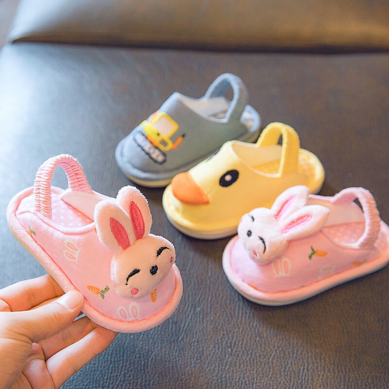 1-5 Year Old Baby Cloth Slippers, Cute Cotton Slippers for Children, Autumn Floor Slippers, Breathable and Not Cold on the Feet, Distribution