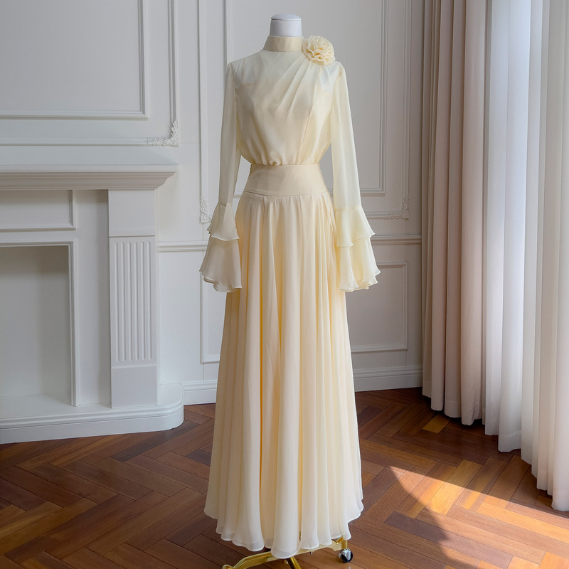 Autumn Elegant and Gentle Style Tops for Women with Half-Length Skirts for Vacation Photoshoots 71444+51363