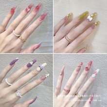美甲穿戴甲指甲贴 美甲贴甲片ins高级纯欲风秋冬中长短款学生新娘