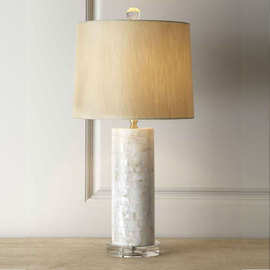 美式乡村水晶贝壳客厅台灯后现代北欧简约创意书房温馨卧室床头灯