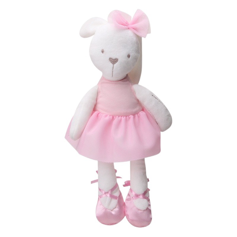 Lindo corto de peluche Niño de juguete muñeca de ballet falda de conejo bebé durmiendo muñeca