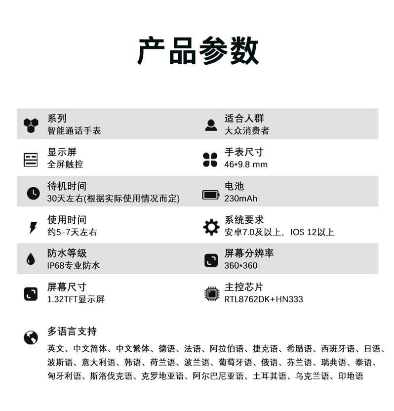 MX15 Bluetooth call, music control, playback, AI voice assistant, heart rate, blood pressure and health monitoring smartwatch undefined