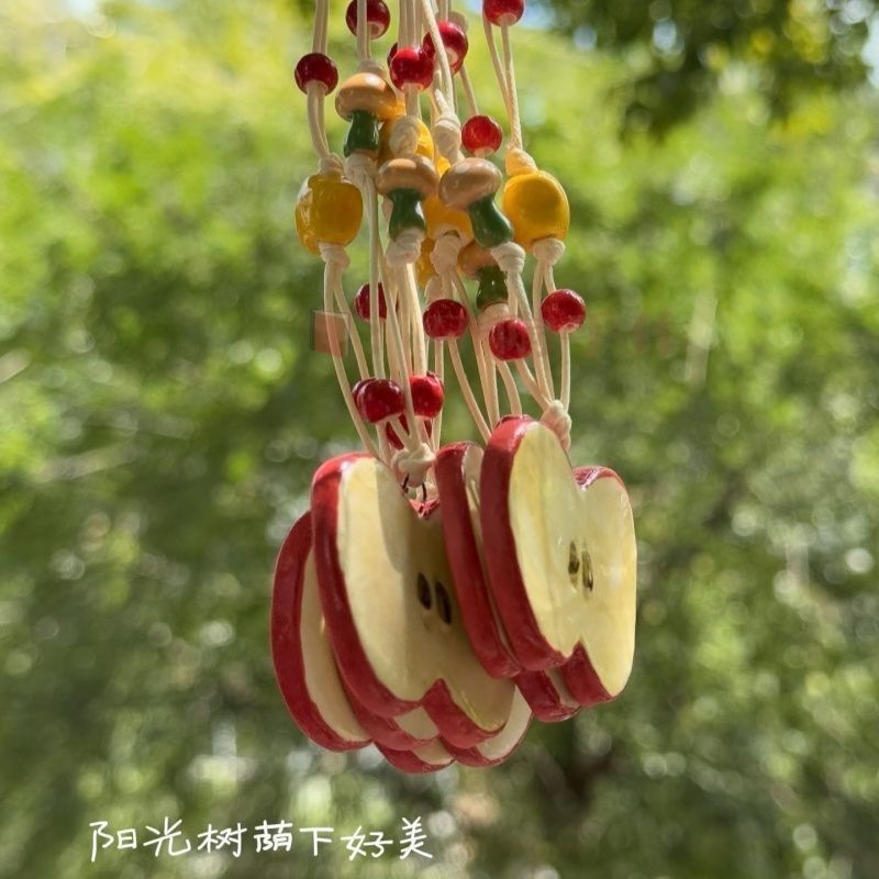 清甜苹果清新多巴胺陶瓷串珠编绳项链小众甜美锁骨显白气质颈链女|undefined