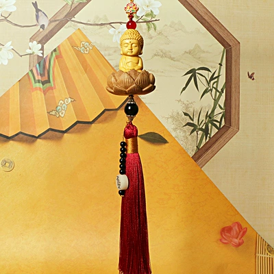 Pendant Car Bodhi Lotus Car — Car hanging - changliu-sue-buddha-pendant-wine-red
