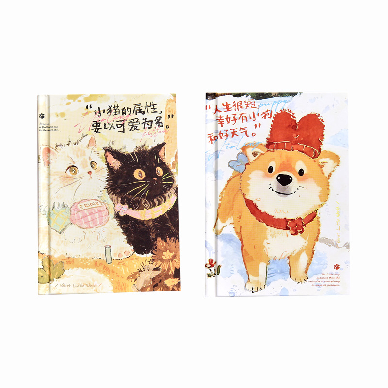 Mr. Paper A6 tapa dura serie de diarios de felpa lindo miau Wang interesante ilustración original notas de estudiante tapa dura