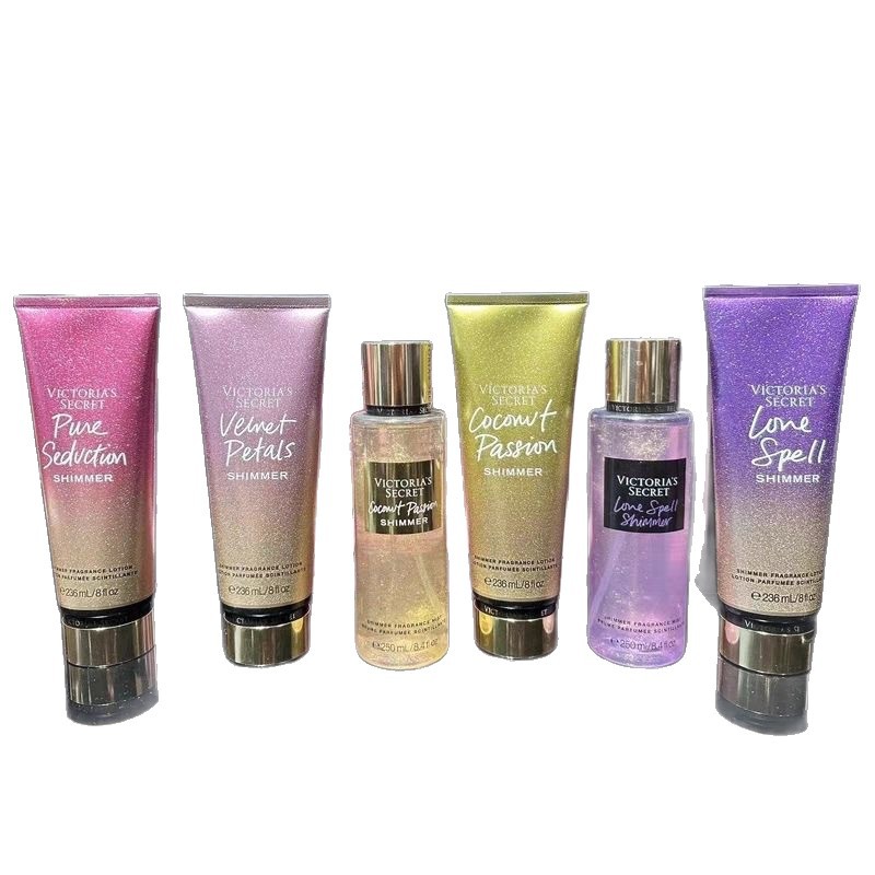 Victoria 's Secret fragrance spray perfumes polvo brillante cuerpo perfumes perdurables pétalos de terciopelo 250MI humectante