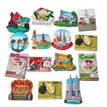 国外马来西亚冰箱贴旅游景点建筑猫王山榴莲纪念品立体树脂冰箱贴