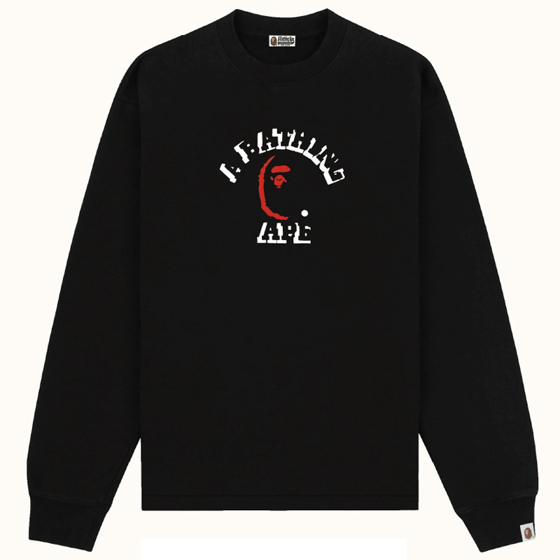 Trendy Brand Bape Ape Head Long-Sleeve T-Shirt Cross-Border Foreign Trade Japanese Style Shark Cartoon Print Unisex Base Shirt for Men and Women Trendy Brand Bape Ape Head Long-Sleeve T-Shirt Cross-Border Foreign Trade Japanese Style Shark Cartoon Print Unisex Base Shirt for Men and Women