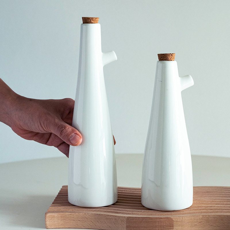 De estilo japonés simple botella de condimento de cerámica botella de aceite de gran capacidad botella de vinagre salsa olla hogar creativo suministros de cocina traje