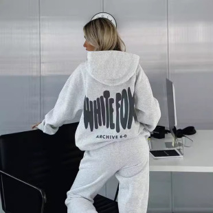 Spot Whitefox Original Size European and American Cross-Border Popular Foam Printed Hooded Sweatshirt