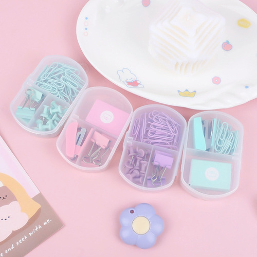 Macaron paper clip combination binder clip for receipt storage globe needle I-shaped nail stapler for office binding