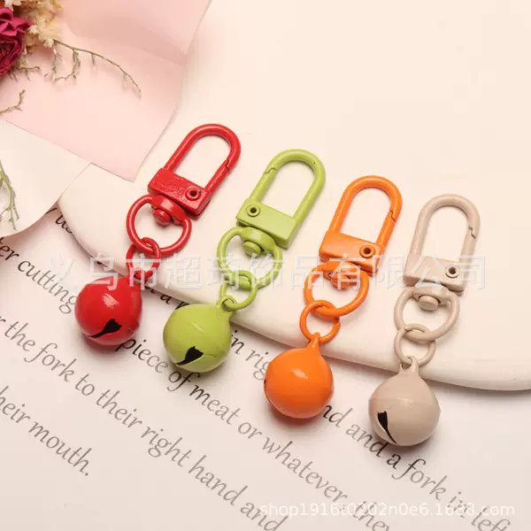 Paint Color Rotating Door Chain Keychain Metal Accessories Hanging Buckle Hanging Small Bell DIY Bag Accessories