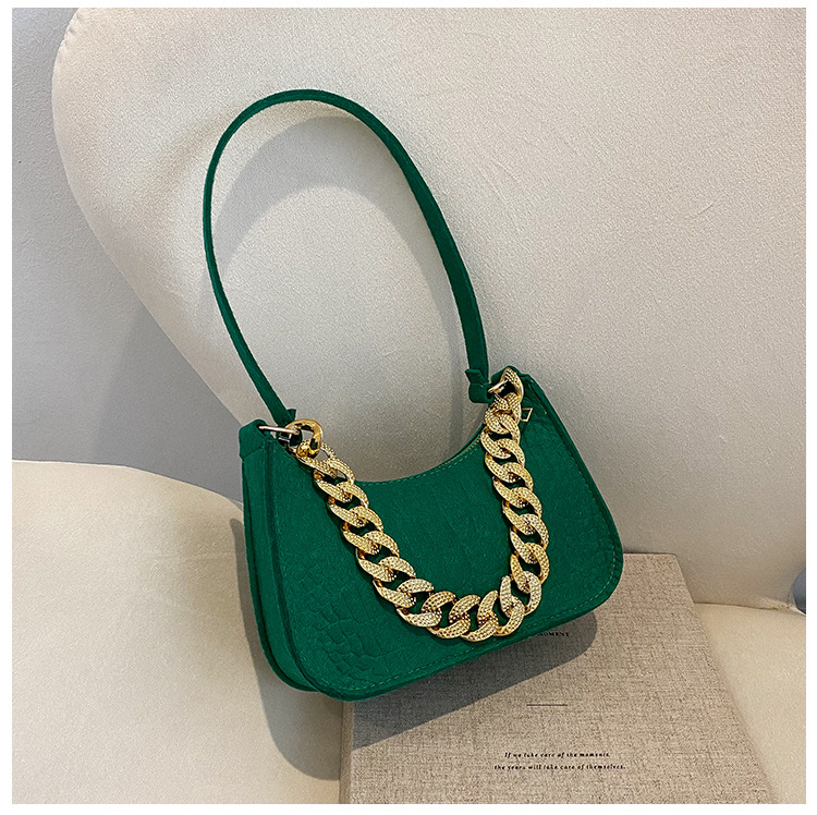 Nuevo color sólido serpentina bolsa de cadena bolso de las mujeres 2024 Moda bolso de hombro elegante moda axila bolsa
