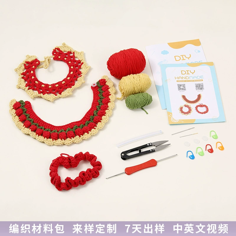 Красные серии милые кошачьи нагрудники с уроками ручной работы