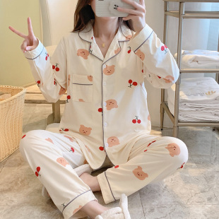 Cardigan Postpartum Monthly Clothes Spring and Autumn Lactation Family Pregnant Women Pajamas Women's Long Sleeve Spring and Summer Thin suit for Pregnant Women