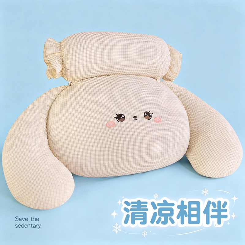 Tipo A pequeño tela de malla fresca almohada de cabecera de cama cama cama de embarazo almohada de sofá almohada de algodón protector de cintura almohada de cabecera de cama