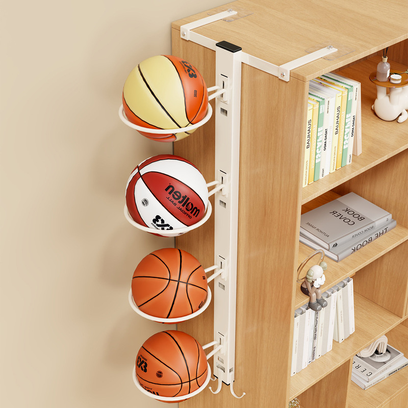 Basketball Storage Rack Next to the Cabinet, Household Ball Nail-Free Wall-Mounted Ball Rack, Multi-Layer Volleyball Rack, Football Storage Rack Basketball Storage Rack Next to the Cabinet, Household Ball Nail-Free Wall-Mounted Ball Rack, Multi-Layer Volleyball Rack, Football Storage Rack