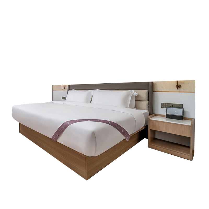 Yilong Hotel Bed Hotel Furniture Factory Standard Room Single Room Full Apartment Homestay Single Bed Double Bed Rental Room Furniture