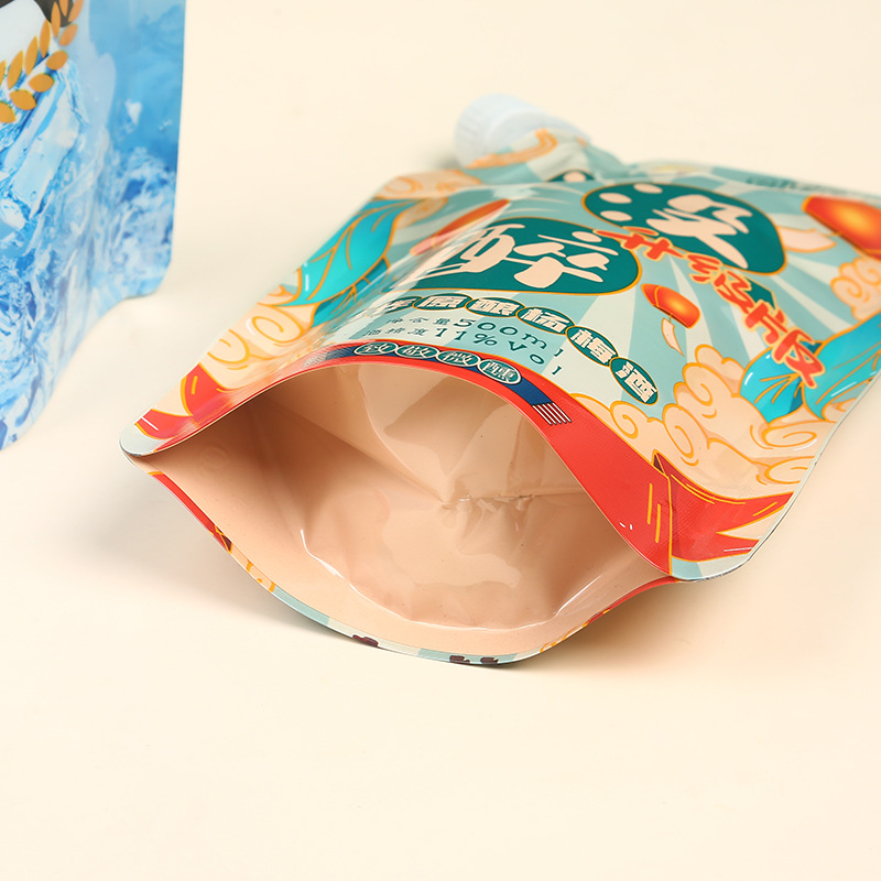 Bolsa de boquilla desechable, bolsa de embalaje de té de leche de grado alimenticio, diseño de bocadillos para mascotas, bolsa de embalaje de alimentos y bebidas personalizada