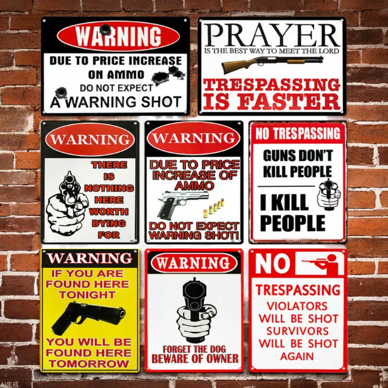 家居装饰铁皮画美式花园警示挂牌批发工艺品电商货源跨境代发莆田